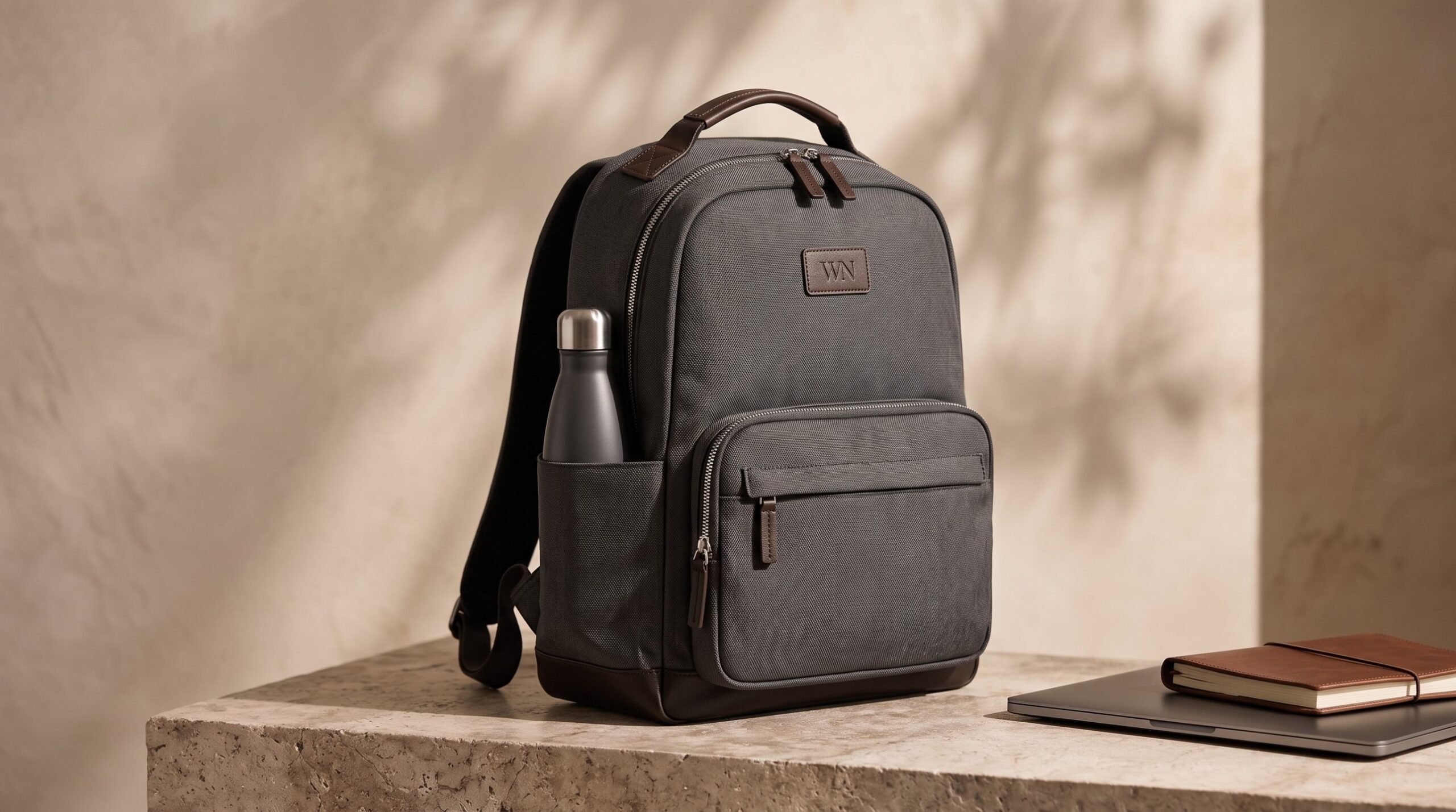 Mochila Urban Multiuso WN Artefatos com garrafa e caderno